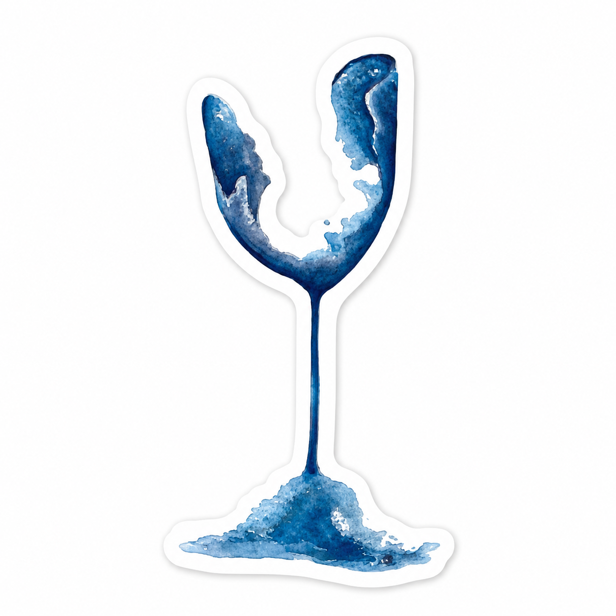 Broken Wine Glass Sticker