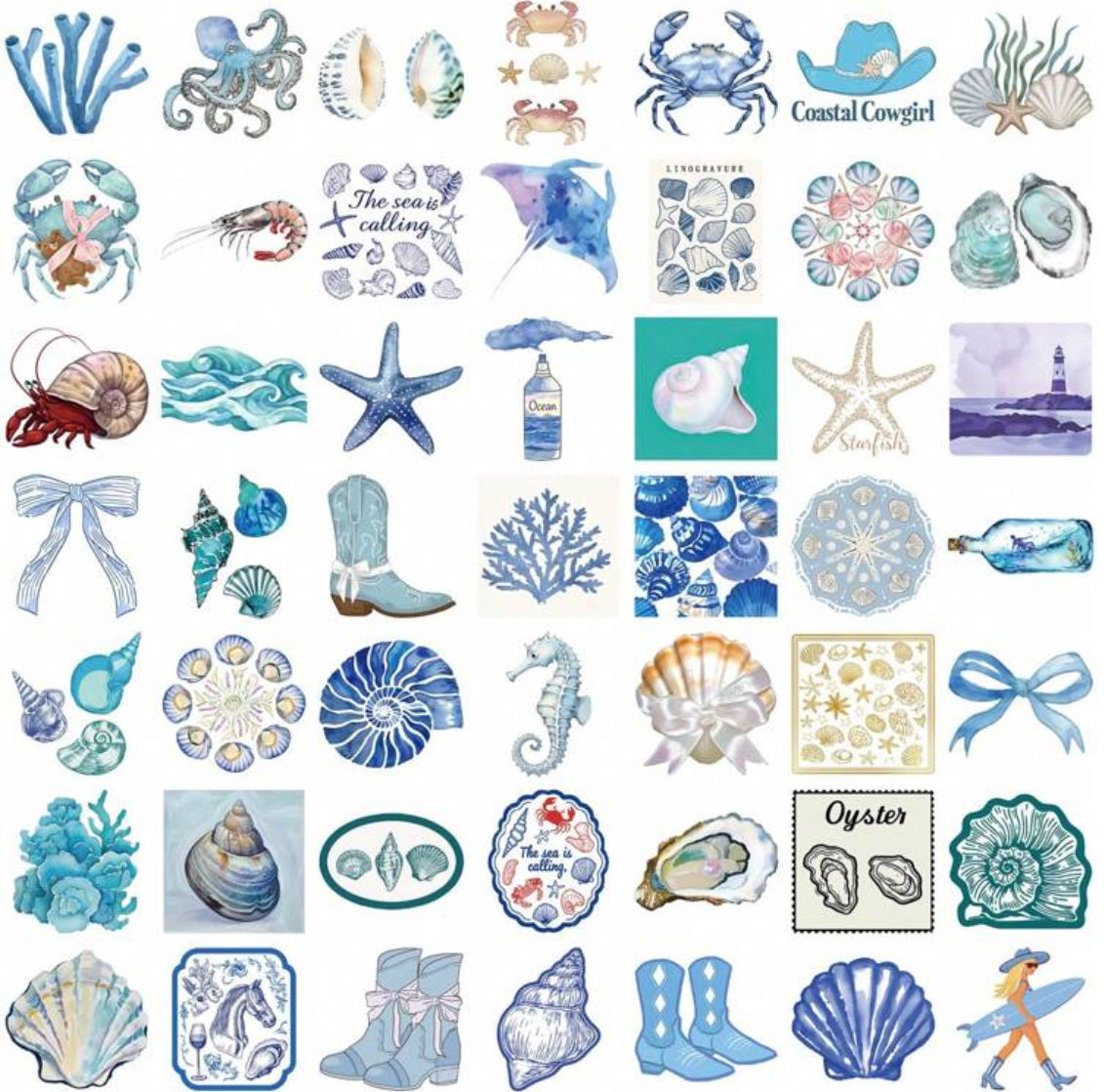Ocean Blue Sticker Pack (10pcs)