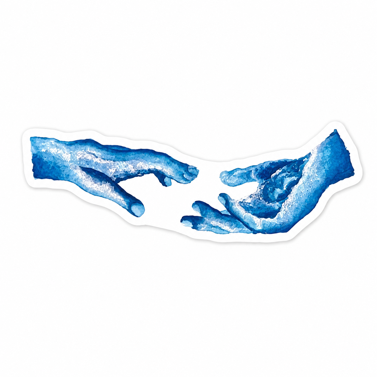 Reaching Hands Sticker