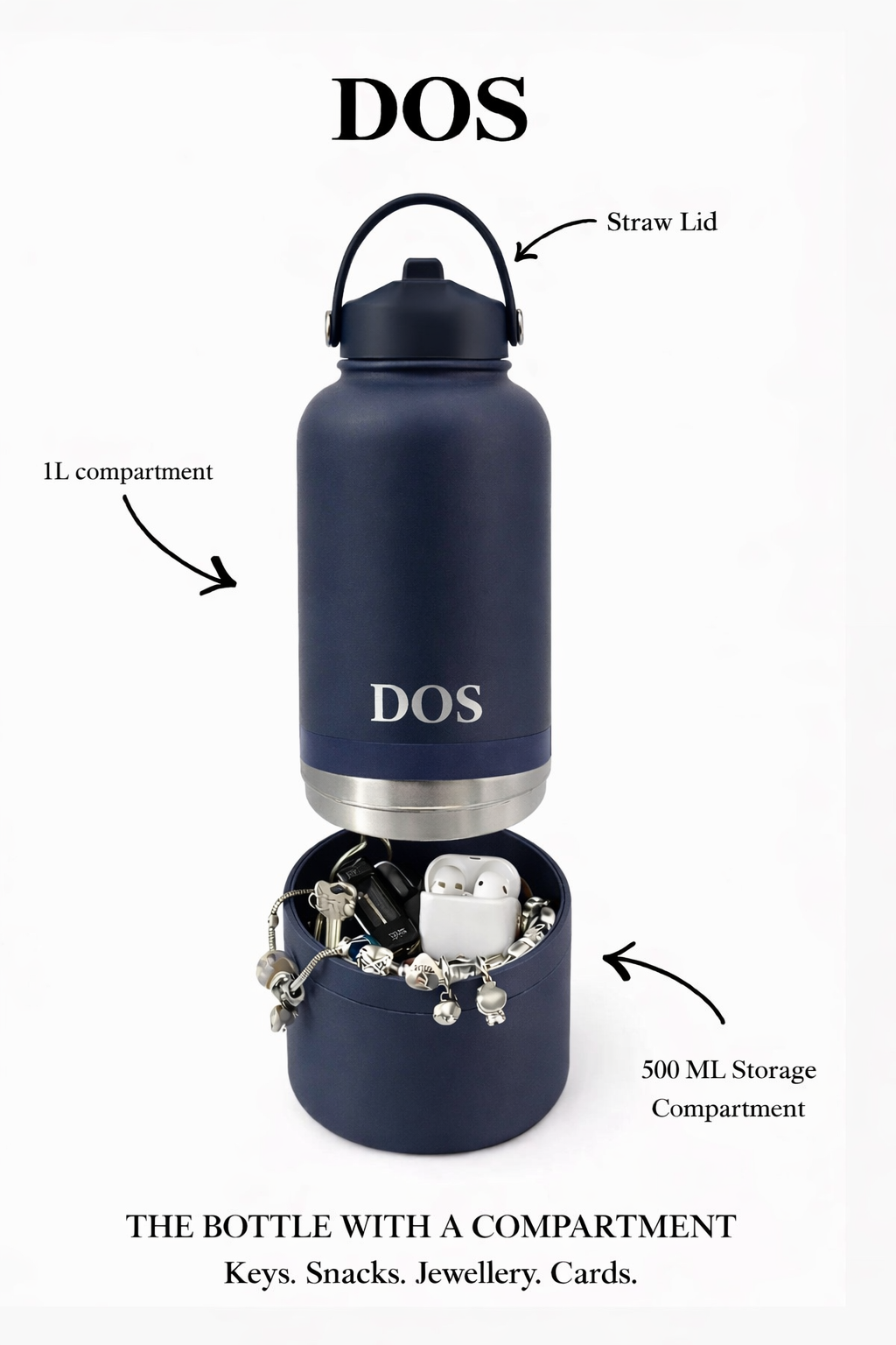 Navy Blue DOS Water Bottle Pre Order